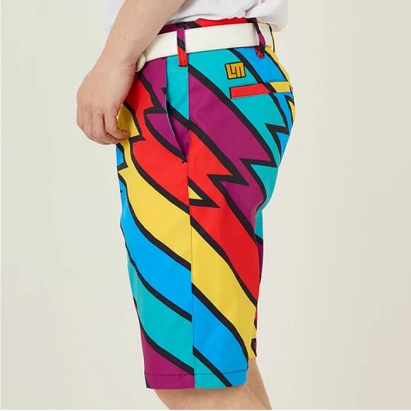 Loudmouth Captain Thunderbolt Golf Shorts Men’s 29 Colorful Geometric Print Gift - Picture 2 of 10